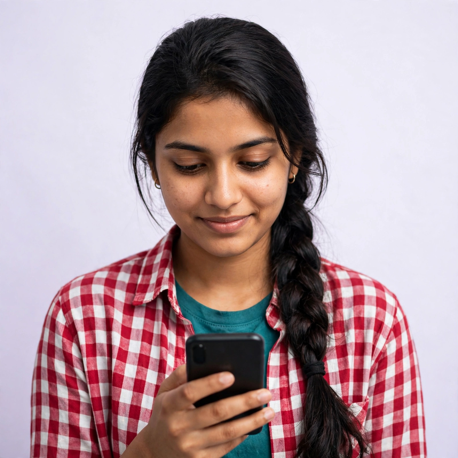 Student using UniMate on her phone